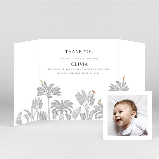 Baby Thank You Cards Birds of Paradise Pink - View 2