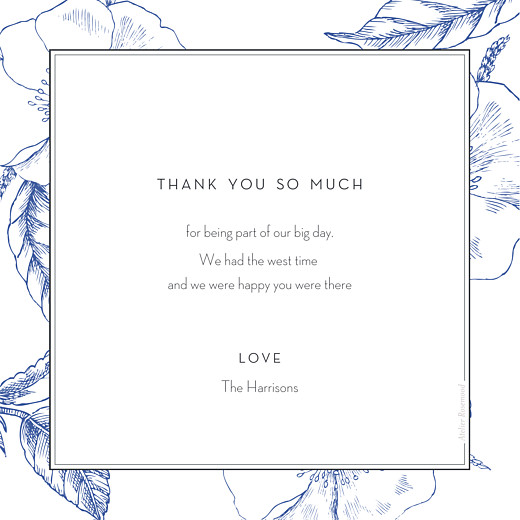 Wedding Thank You Cards Engraved Chic (4 Pages) Blue - Page 3