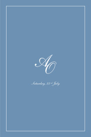 Wedding Thank You Cards Chic Border (4 Pages) Blue