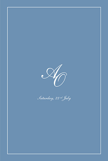 Wedding Thank You Cards Chic Border (4 Pages) Blue - Page 1