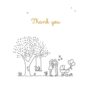 Baby Thank You Cards Woodland promise white