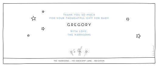 Baby Thank You Cards Panoramic Pictos 3 Photos White - Back