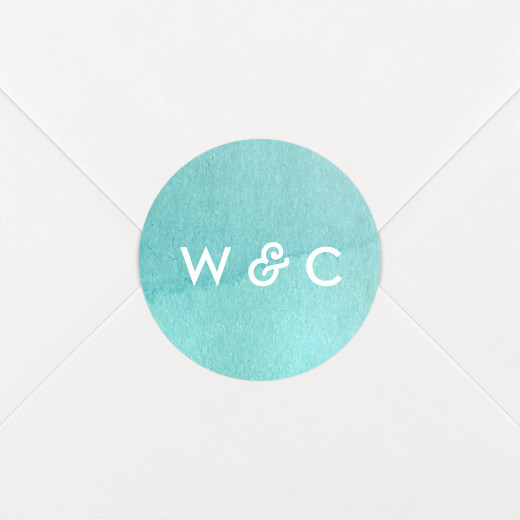 Wedding Envelope Stickers Watercolour Blue - View 1