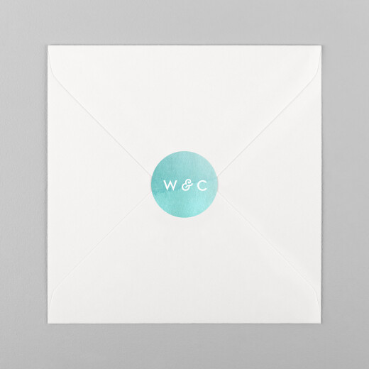 Wedding Envelope Stickers Watercolour Blue - View 2