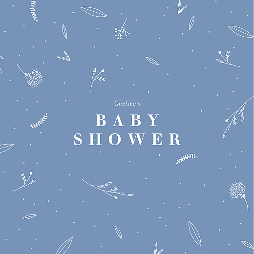 Baby Shower Invitations Elegant Foliage Blue - Page 1