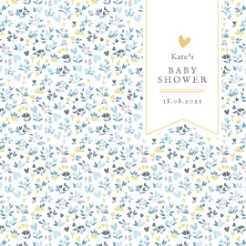 Baby Shower Invitations Liberty Heart Blue