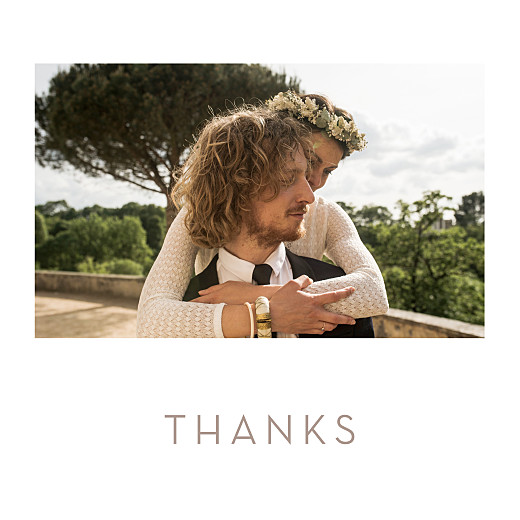 Wedding Thank You Cards Simple Photo White - Front
