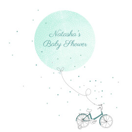 Baby Shower Invitations Little Bicycle Green