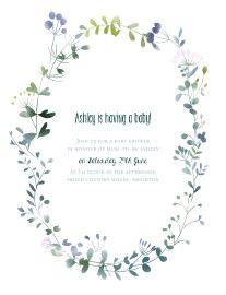 Baby Shower Invitations Watercolour Meadow Blue