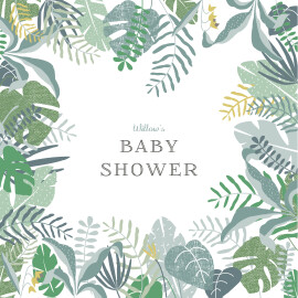 Baby Shower Invitations Tropical Forest Green