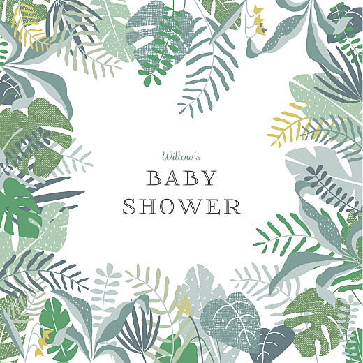Baby Shower Invitations Tropical Forest Green - Front