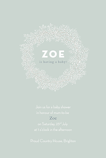 Baby Shower Invitations Baby's Breath Green - Front