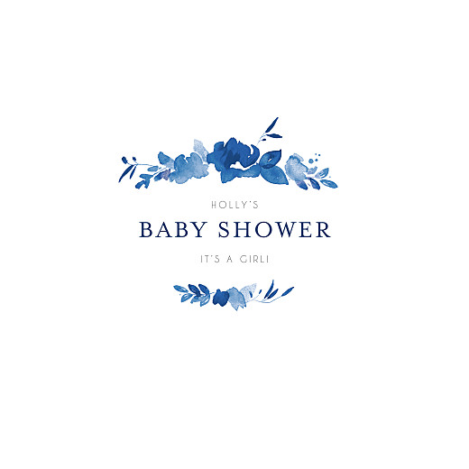 Baby Shower Invitations English Garden Blue - Front