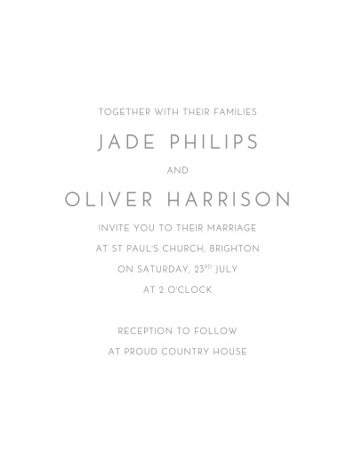 Wedding Invitations Classic Modern White - Front