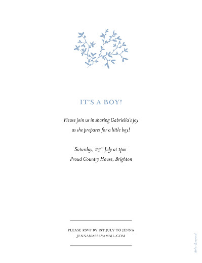 Baby Shower Invitations Reflections Blue - Back