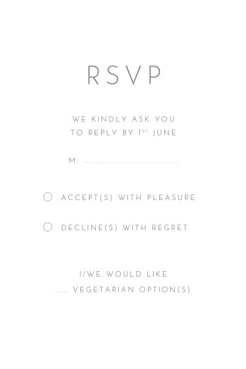 RSVP Cards Classic Modern White - Front