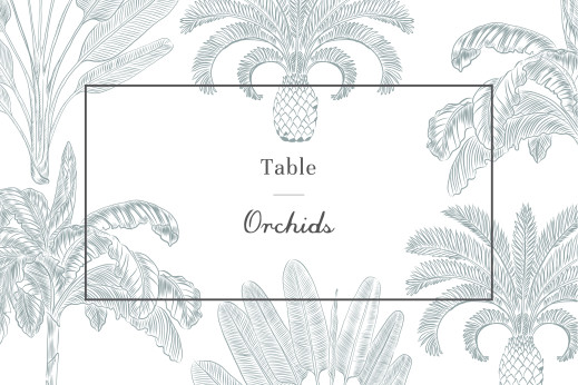 Wedding Table Numbers Paradise Blue - Front