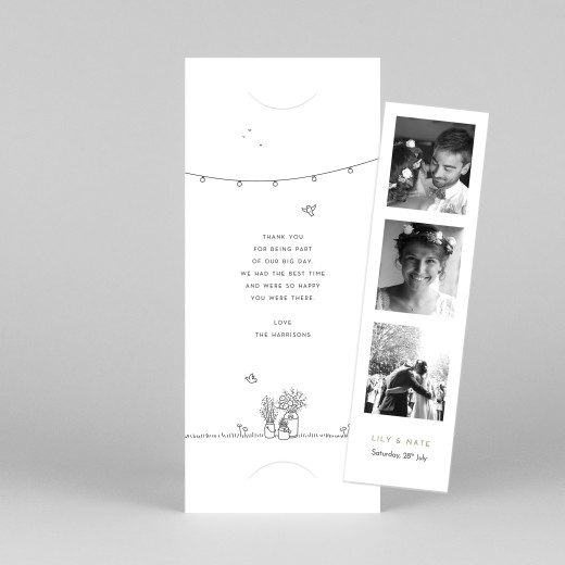 Wedding Thank You Cards Bohemian Promise (Bookmark) White - View 1