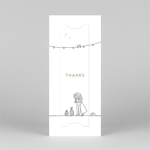 Wedding Thank You Cards Bohemian Promise (Bookmark) White - View 3