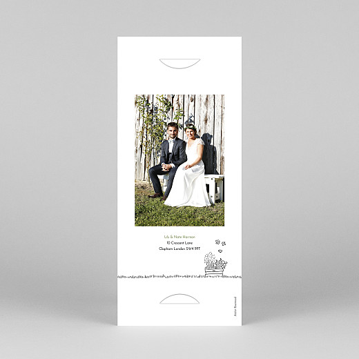 Wedding Thank You Cards Bohemian Promise (Bookmark) White - View 4