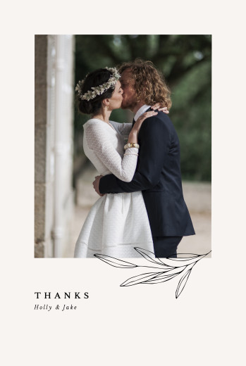 Wedding Thank You Cards Budding Branch Portrait Beige - Page 1