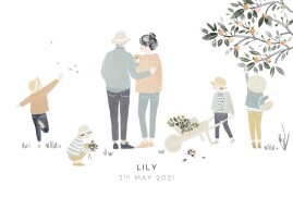 Baby Announcements Summer Family (5 Children) 1