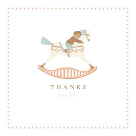 Baby Thank You Cards Rocking Horse (Boy) Brown