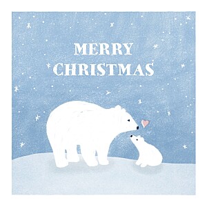 Christmas Cards Polar bears blue
