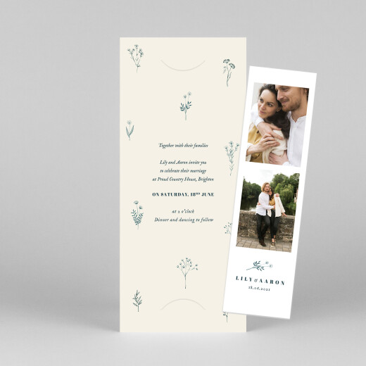 Wedding Invitations Floral Minimalist (Bookmark) Beige - View 1
