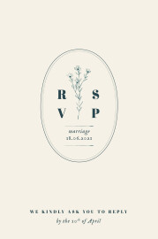 RSVP Cards Floral Minimalist (Portrait) Beige