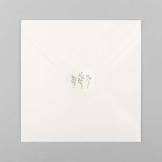 Wedding Envelope Stickers Floral Minimalist Beige - View 2