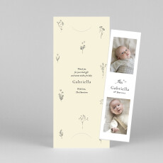 Baby Thank You Cards Floral Minimalist (Bookmark) Beige