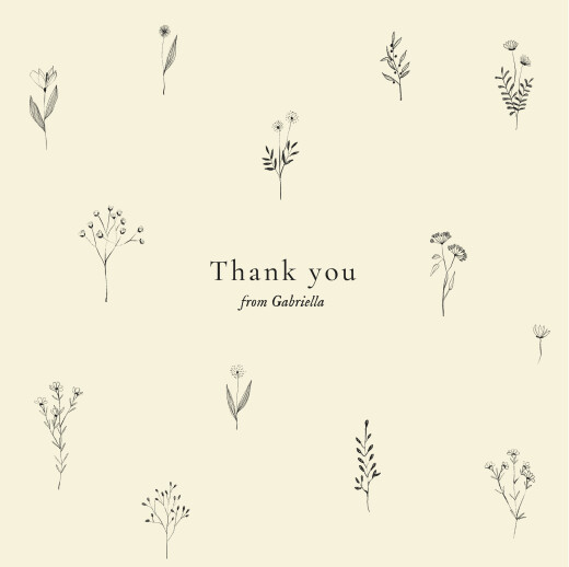 Baby Thank You Cards Floral Minimalist Beige - Page 1