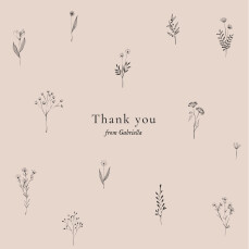 Baby Thank You Cards Floral Minimalist Pink