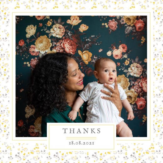Baby Thank You Cards Liberty Hearts 4 Pages (Foil) Yellow - Page 1