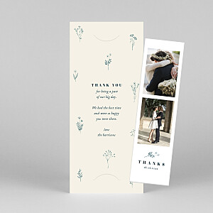 Wedding Thank You Cards Floral minimalist (bookmark) beige