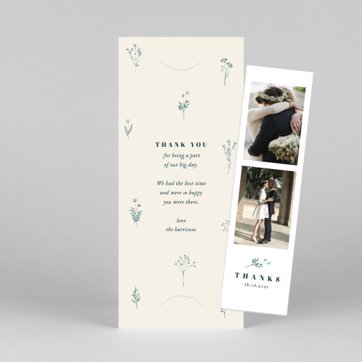 Wedding Thank You Cards Floral Minimalist (Bookmark) Beige - View 1