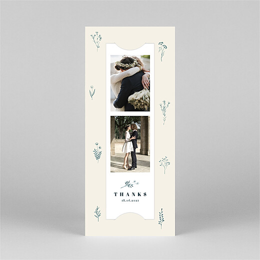 Wedding Thank You Cards Floral Minimalist (Bookmark) Beige - View 2