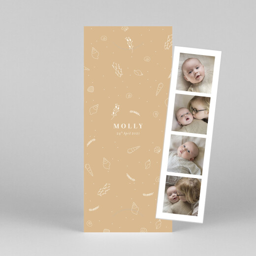 Baby Thank You Cards Elegant Sea Shells (Bookmark) Sand - View 1
