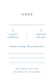 RSVP Cards Calligraphy (Small) Blue