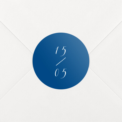 Wedding Envelope Stickers Calligraphy Blue - View 1