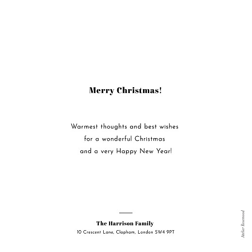 Christmas Cards Reminisce 4 Photos White - Back