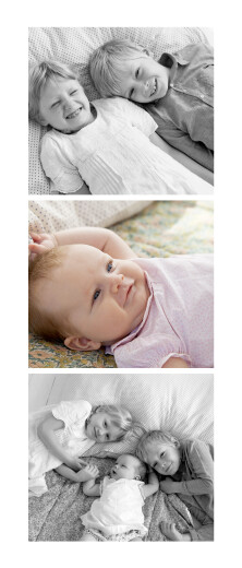 Baby Announcements Panoramic 3 Photos (Portrait) White - Front