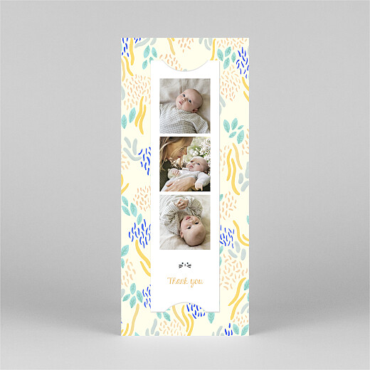 Baby Thank You Cards Lucky Charm by Dodo Toucan (3 children) Yellow - View 3