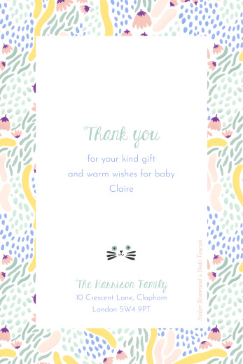Baby Thank You Cards Lucky Charm by Dodo Toucan Green - Front