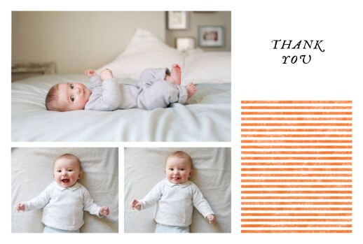 Baby Thank You Cards Petit Bateau x Rosemood (Stripes) Orange - Front