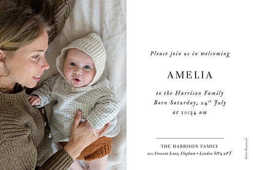 Baby Announcements Sweet Moments (5 photos) White - Back