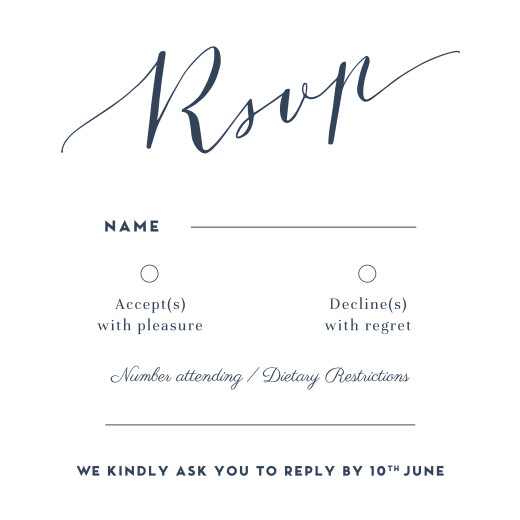 RSVP Cards Swing White - Front