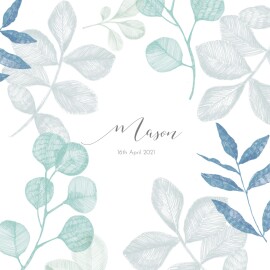 Baby Announcements Midnight Foliage Blue