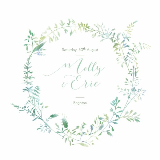 Wedding Invitations Country Meadow (Square) Green - Front